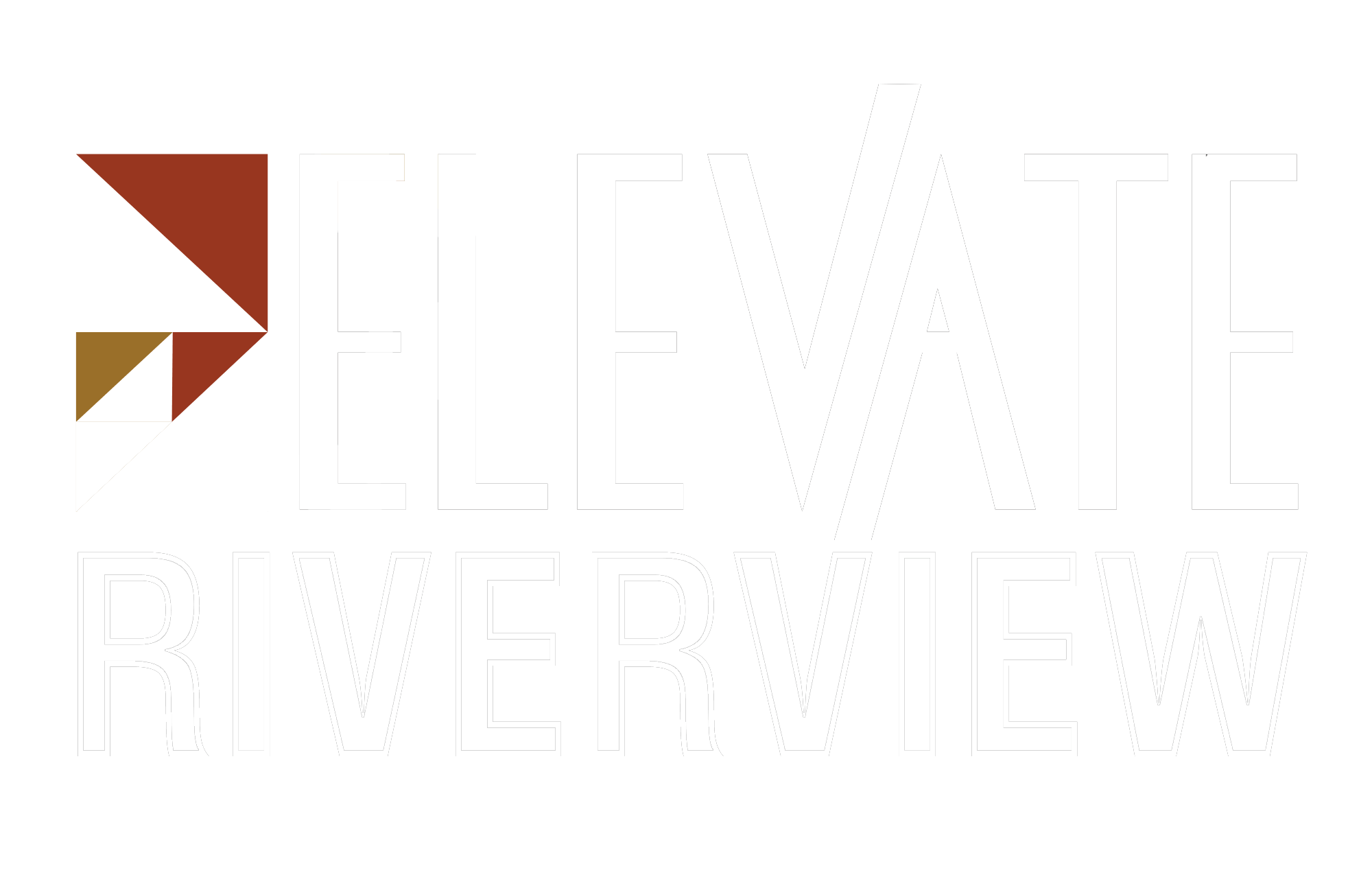 The image shows a logo with the words "ELEVATE RIVERVIEW" in bold letters.